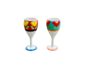 Hillsboro Floral Wine Glass Set